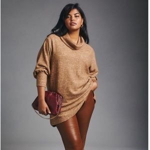 Anthropologie Maeve cowl neck sweater cedar 1x